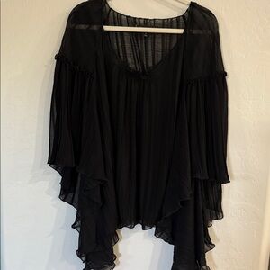 Max Studio Black Sheer Blouse